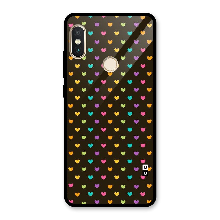 Rainbow Hearts Glass Back Case for Redmi Note 5 Pro