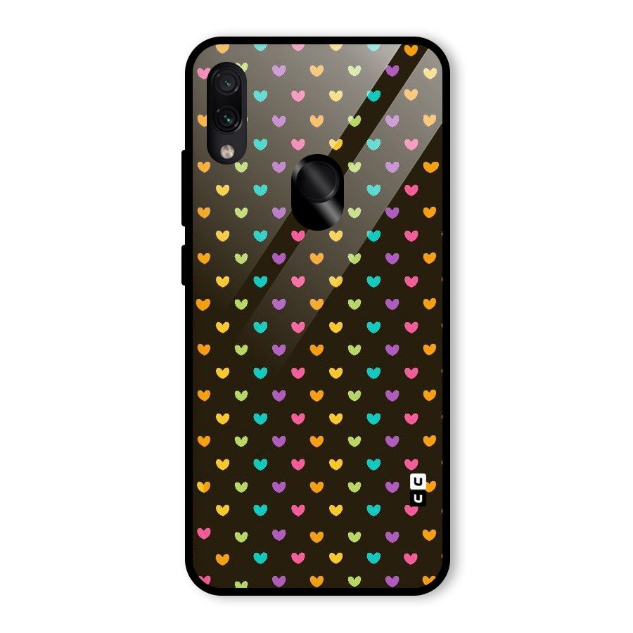 Rainbow Hearts Glass Back Case for Redmi Note 7S