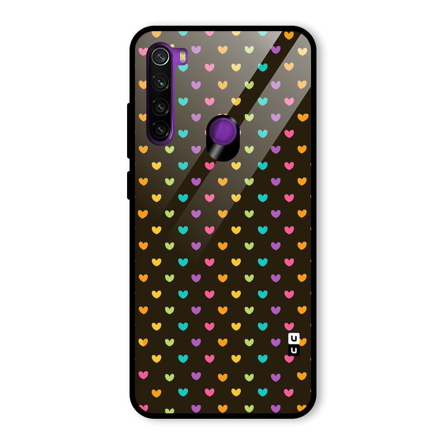 Rainbow Hearts Glass Back Case for Redmi Note 8