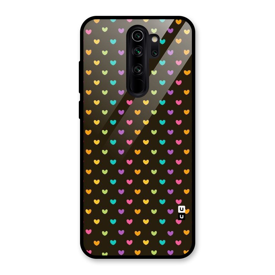 Rainbow Hearts Glass Back Case for Redmi Note 8 Pro