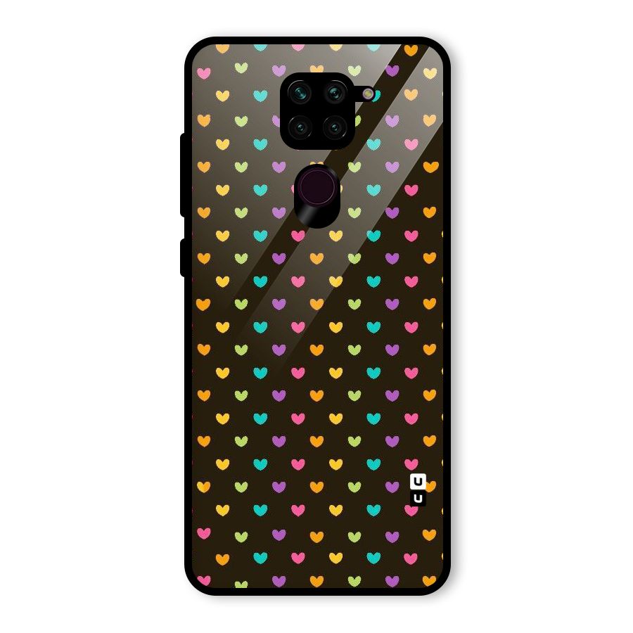 Rainbow Hearts Glass Back Case for Redmi Note 9