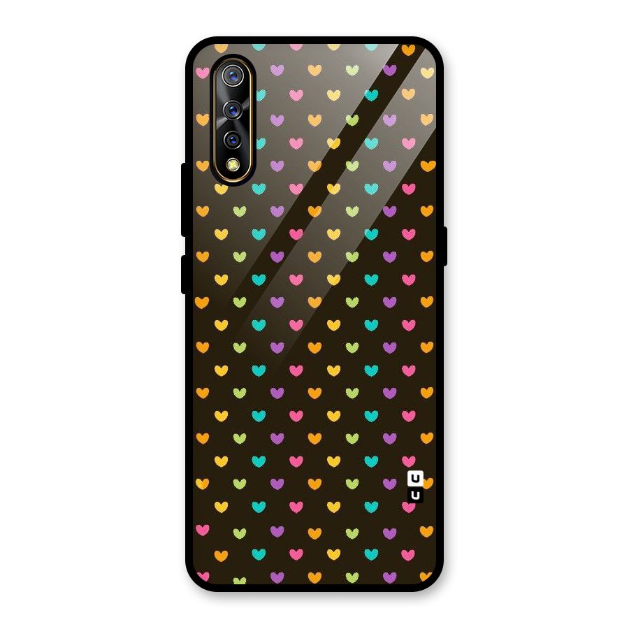 Rainbow Hearts Glass Back Case for Vivo S1