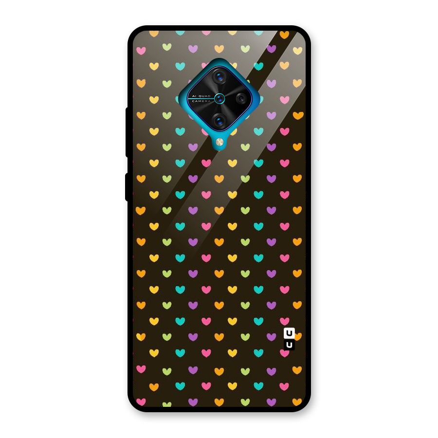 Rainbow Hearts Glass Back Case for Vivo S1 Pro