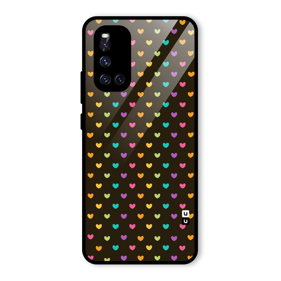 Rainbow Hearts Glass Back Case for Vivo V19
