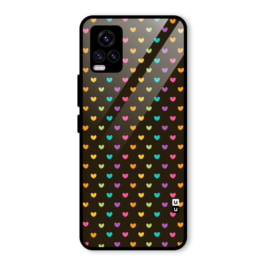 Rainbow Hearts Glass Back Case for Vivo V20