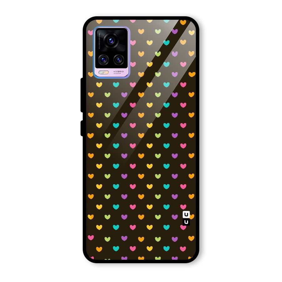 Rainbow Hearts Glass Back Case for Vivo V20 Pro