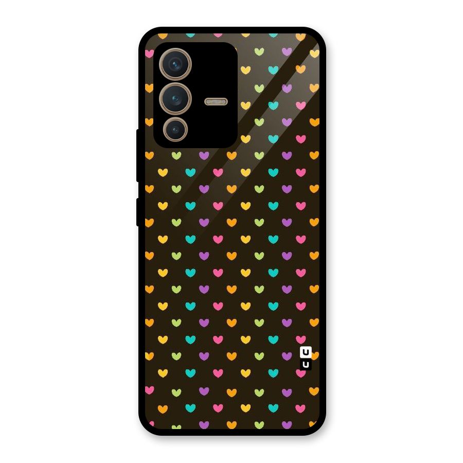 Rainbow Hearts Glass Back Case for Vivo V23 5G