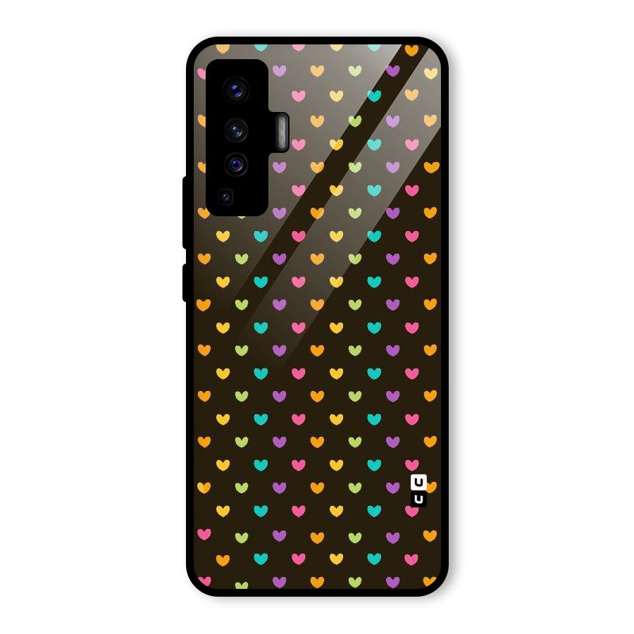 Rainbow Hearts Glass Back Case for Vivo X50