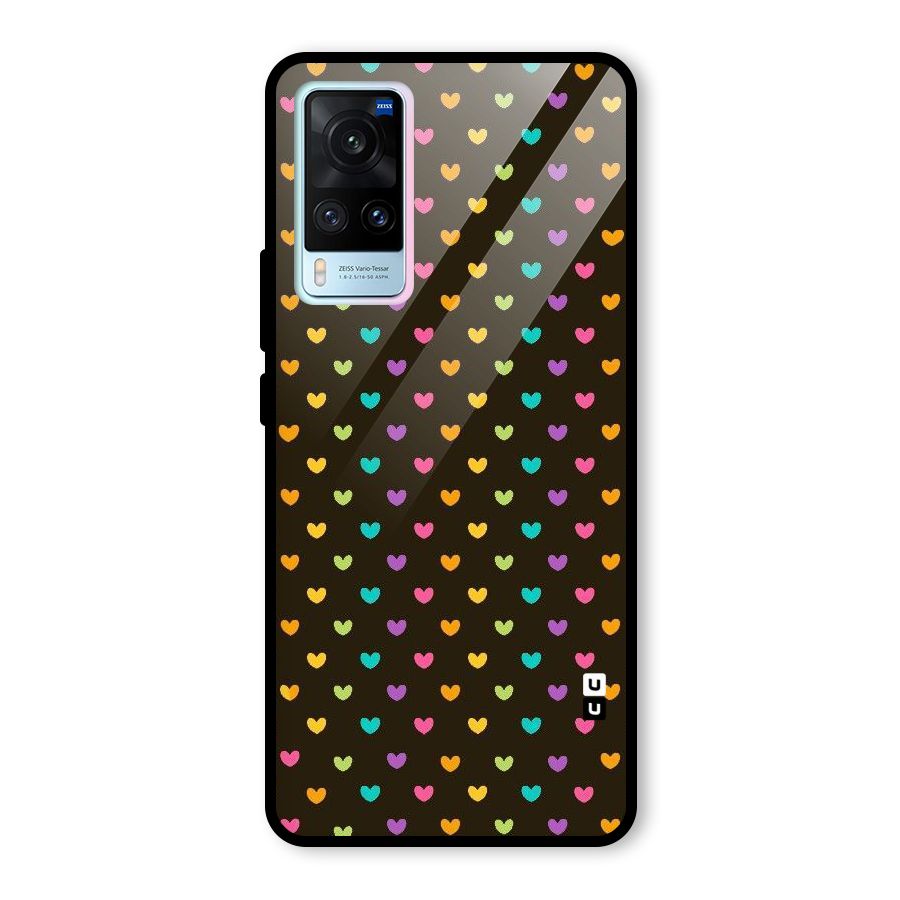 Rainbow Hearts Glass Back Case for Vivo X60
