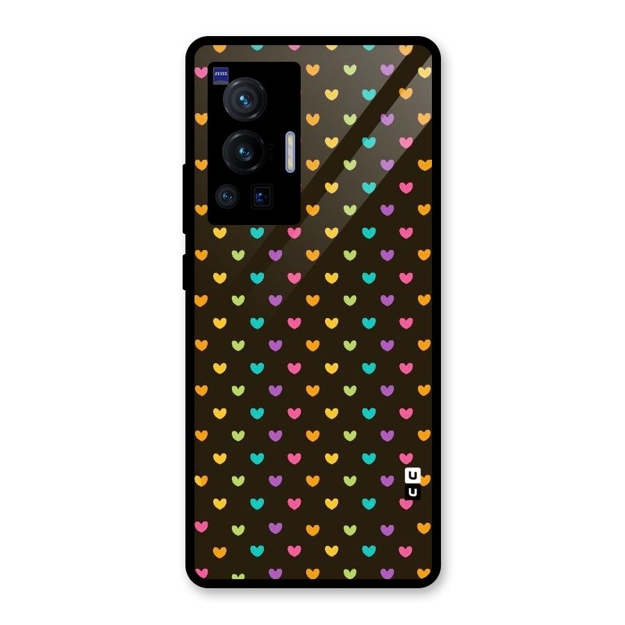 Rainbow Hearts Glass Back Case for Vivo X70 Pro