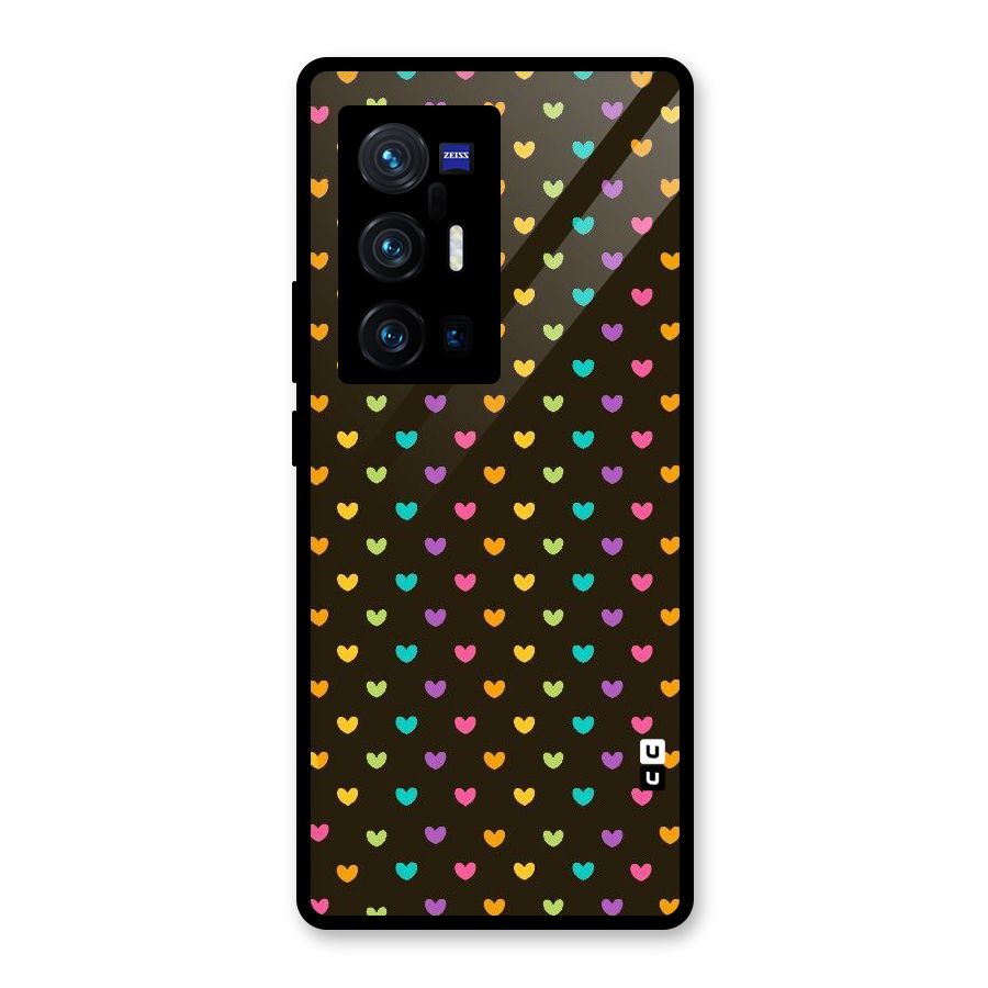 Rainbow Hearts Glass Back Case for Vivo X70 Pro Plus