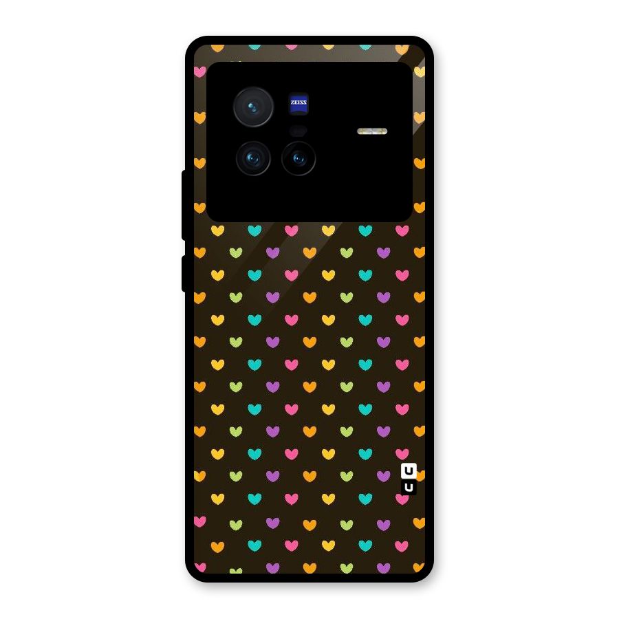 Rainbow Hearts Glass Back Case for Vivo X80