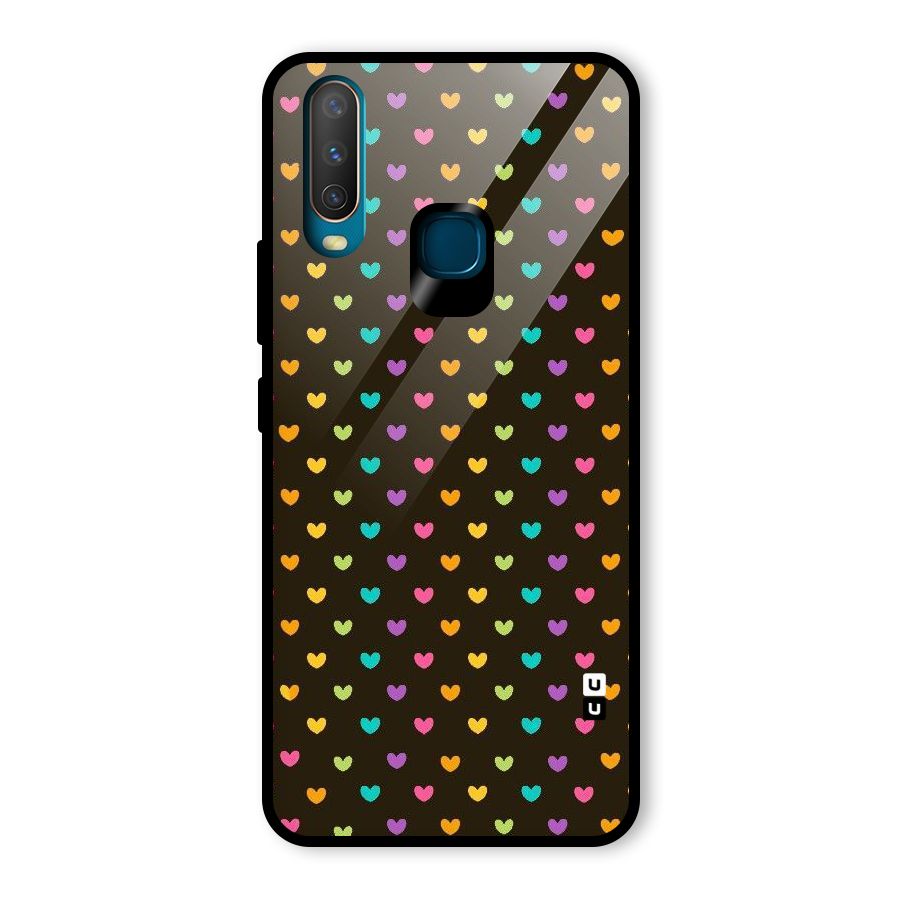 Rainbow Hearts Glass Back Case for Vivo Y15