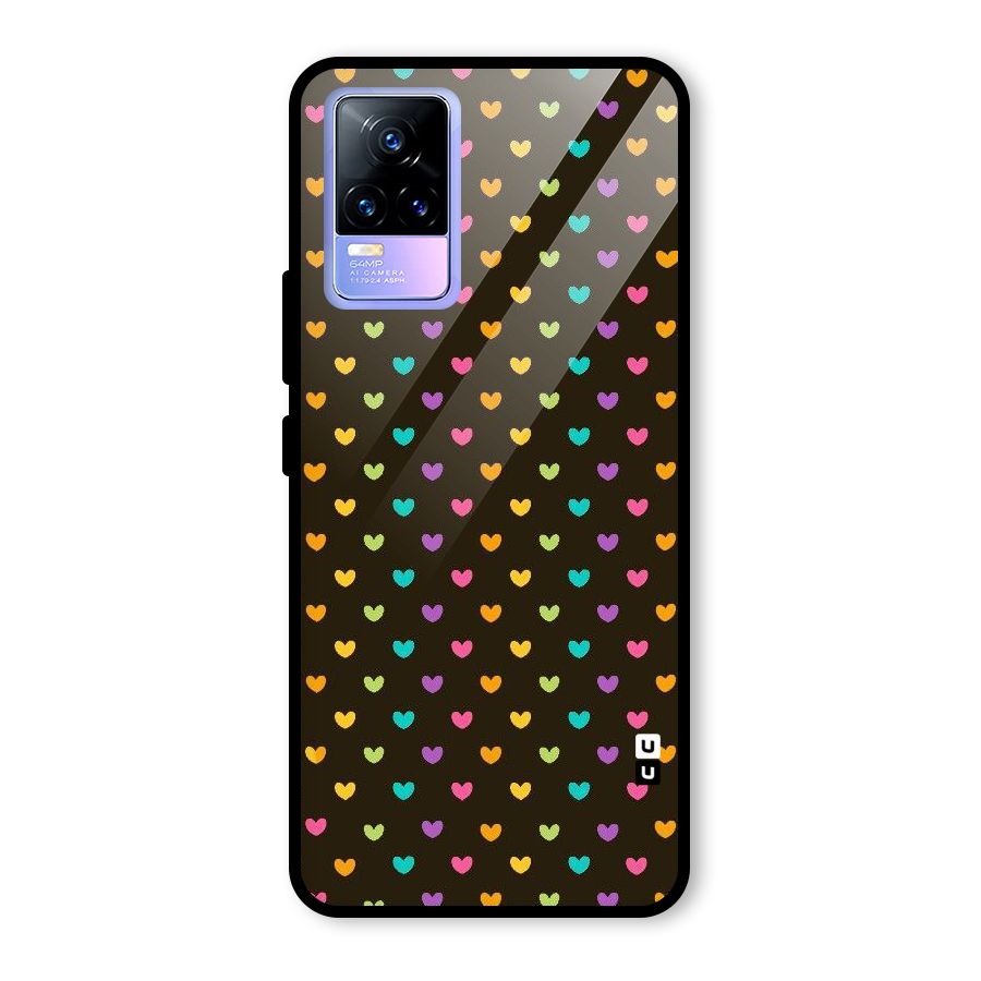Rainbow Hearts Glass Back Case for Vivo Y73
