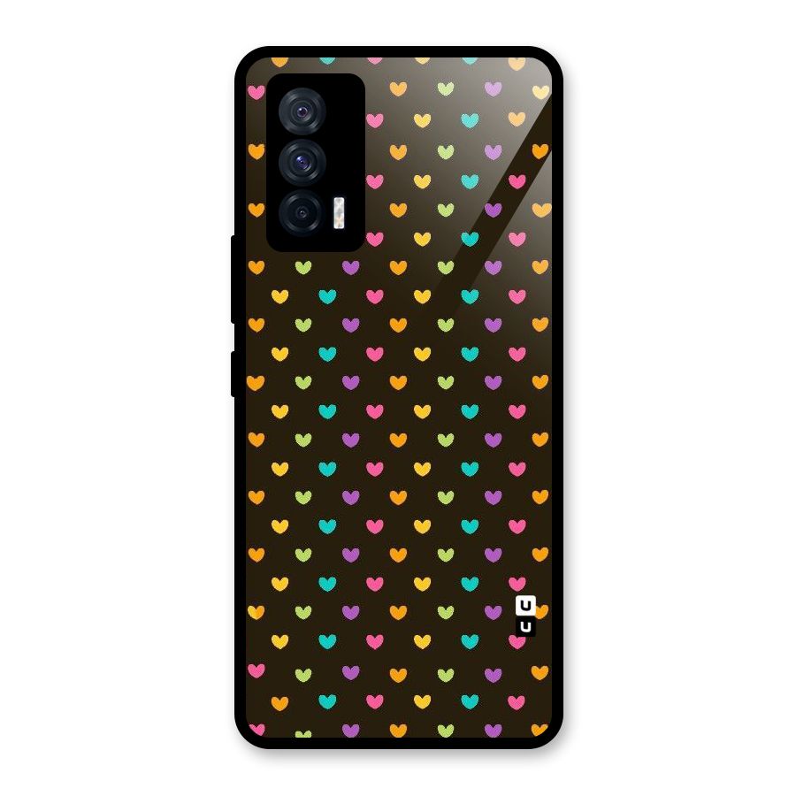 Rainbow Hearts Glass Back Case for Vivo iQOO 7 5G