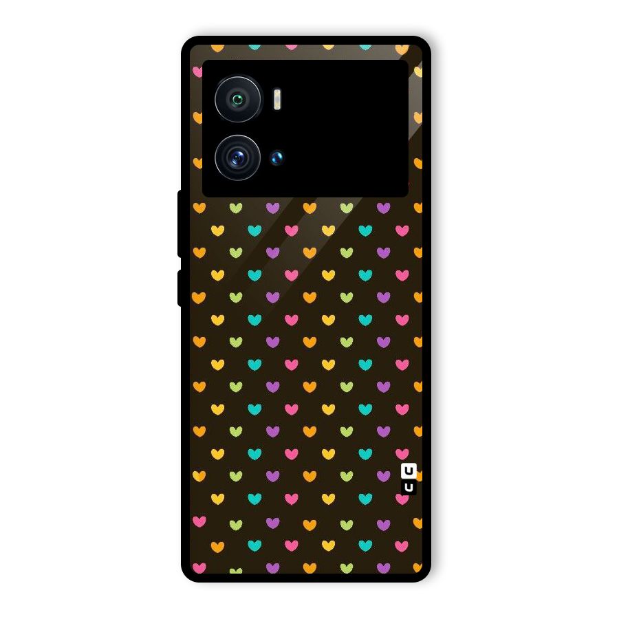 Rainbow Hearts Glass Back Case for Vivo iQOO 9 Pro