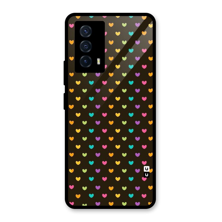 Rainbow Hearts Glass Back Case for Vivo iQOO Z5
