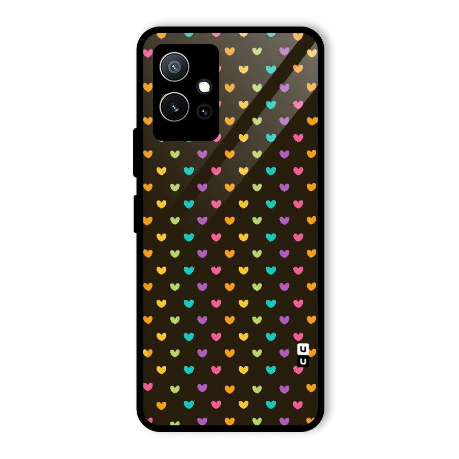 Rainbow Hearts Glass Back Case for Vivo iQOO Z6