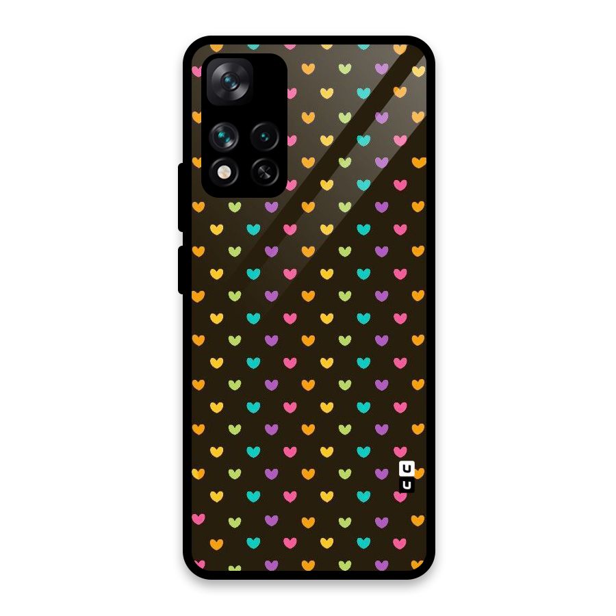 Rainbow Hearts Glass Back Case for Xiaomi 11i HyperCharge 5G