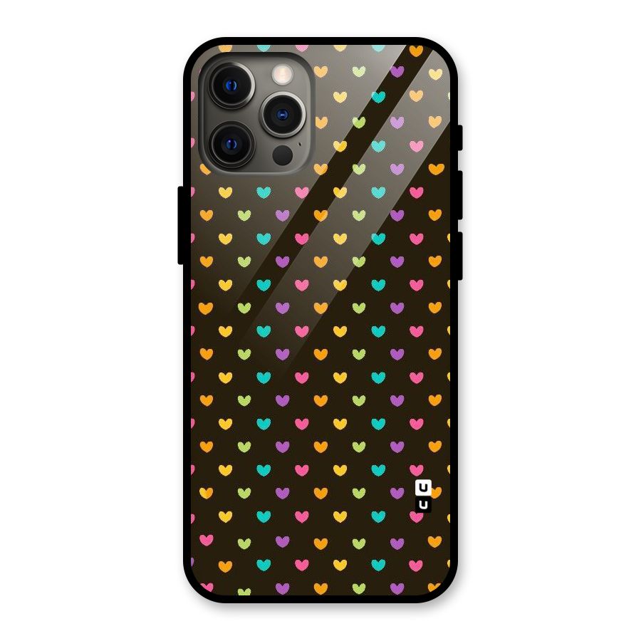 Rainbow Hearts Glass Back Case for iPhone 12 Pro Max