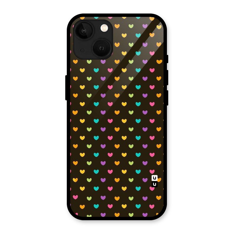 Rainbow Hearts Glass Back Case for iPhone 13