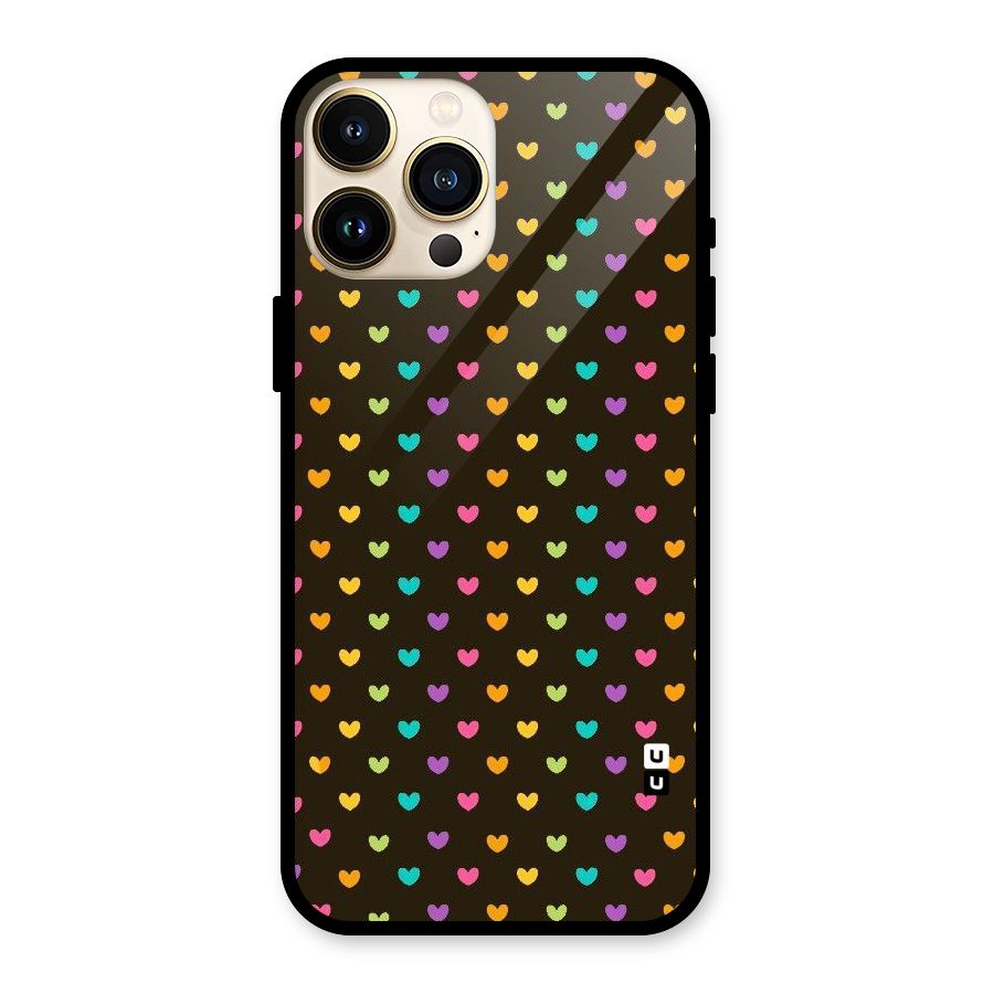 Rainbow Hearts Glass Back Case for iPhone 13 Pro Max