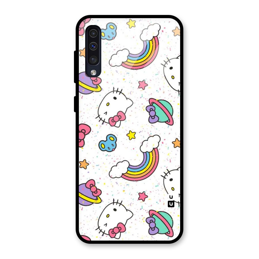 Rainbow Kit Tee Glass Back Case for Galaxy A50