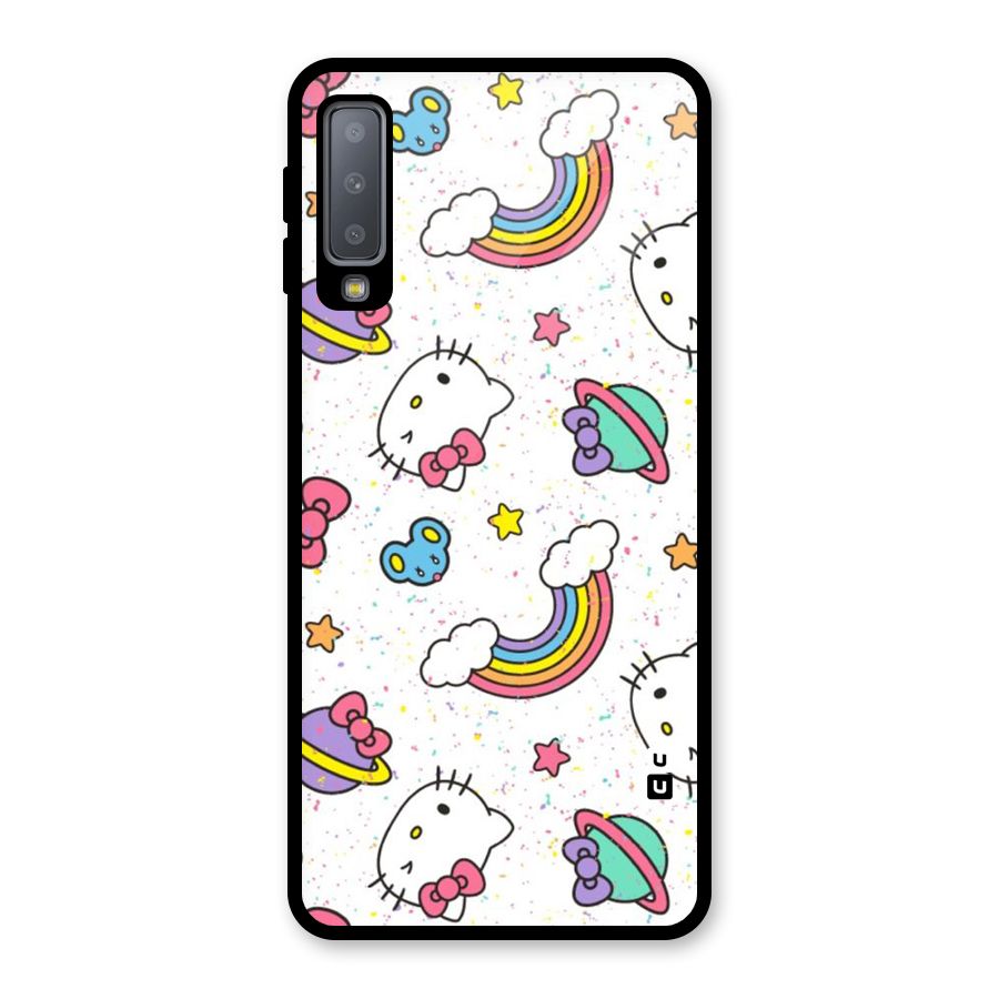 Rainbow Kit Tee Glass Back Case for Galaxy A7 (2018)