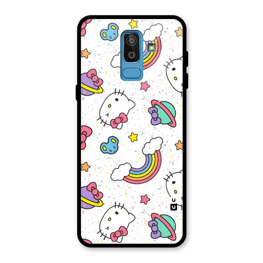 Rainbow Kit Tee Glass Back Case for Galaxy J8
