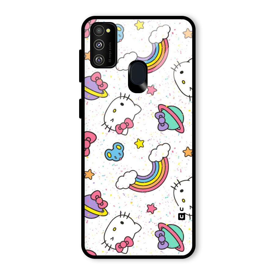 Rainbow Kit Tee Glass Back Case for Galaxy M30s