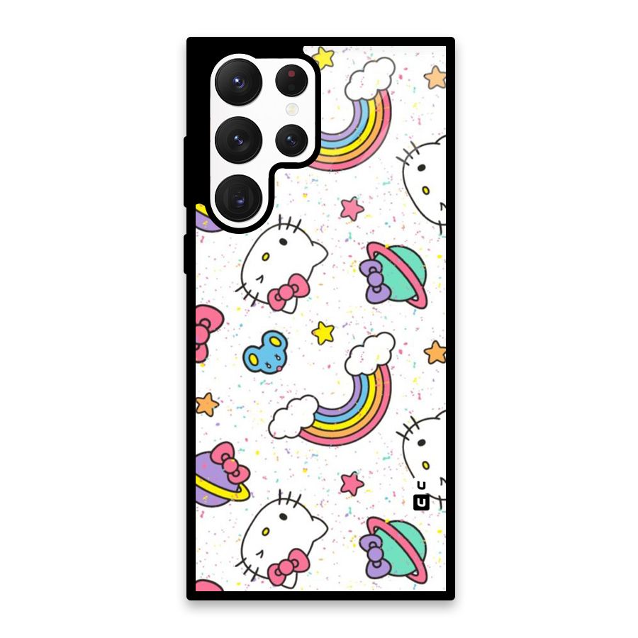 Rainbow Kit Tee Glass Back Case for Galaxy S22 Ultra 5G