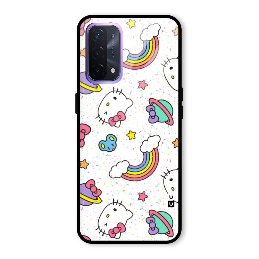 Rainbow Kit Tee Glass Back Case for Oppo A74 5G