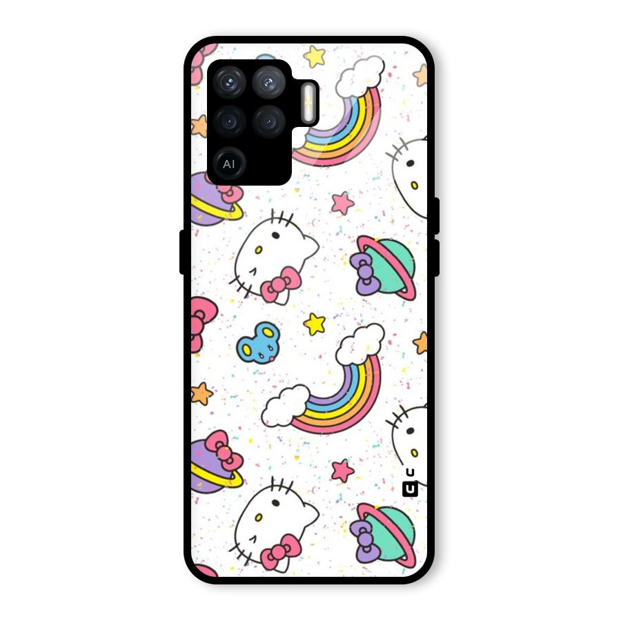 Rainbow Kit Tee Glass Back Case for Oppo F19 Pro