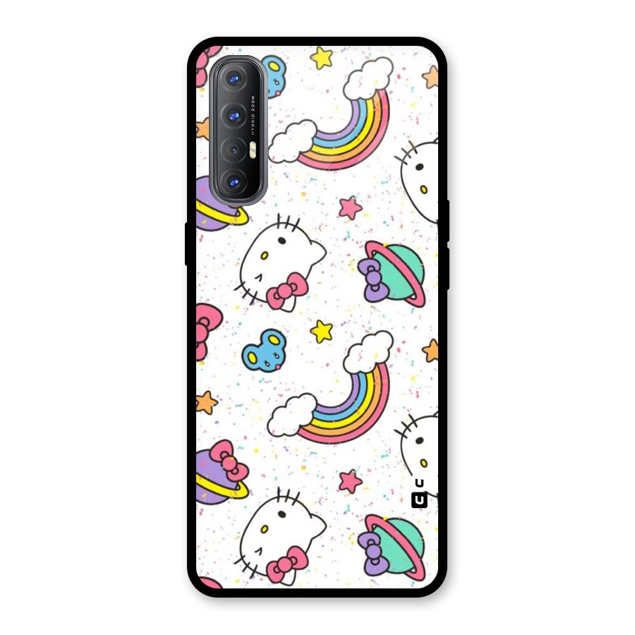 Rainbow Kit Tee Glass Back Case for Oppo Reno3 Pro