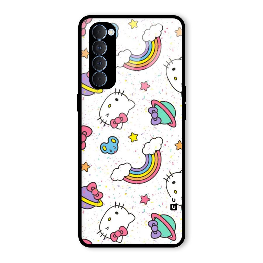 Rainbow Kit Tee Glass Back Case for Oppo Reno4 Pro