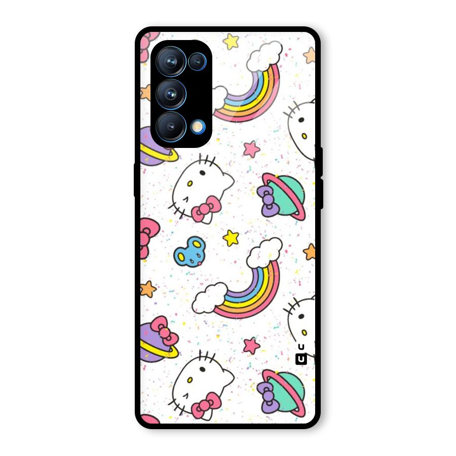 Rainbow Kit Tee Glass Back Case for Oppo Reno5 Pro 5G