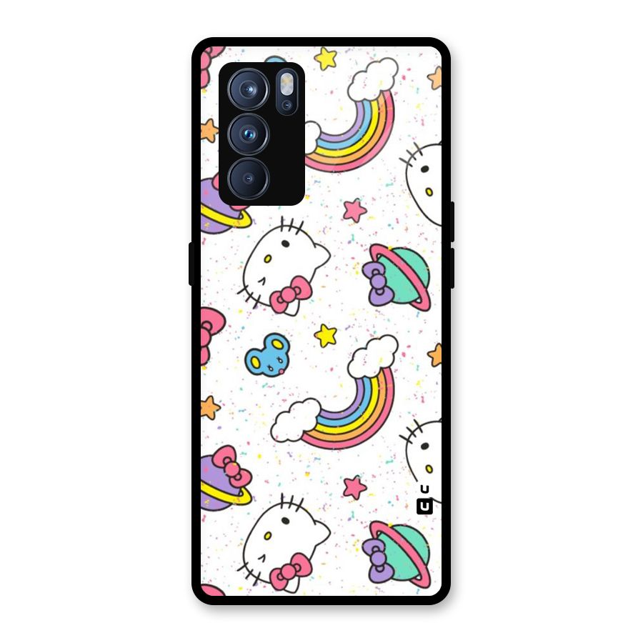 Rainbow Kit Tee Glass Back Case for Oppo Reno6 Pro 5G