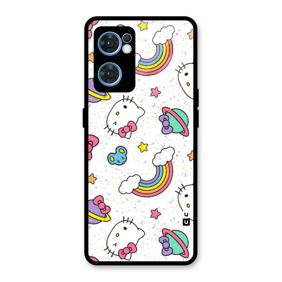 Rainbow Kit Tee Glass Back Case for Oppo Reno7 5G