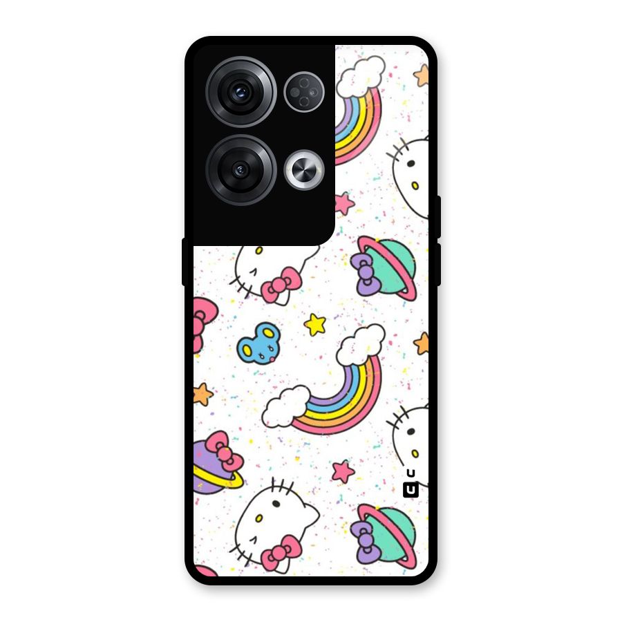 Rainbow Kit Tee Glass Back Case for Oppo Reno8 Pro 5G