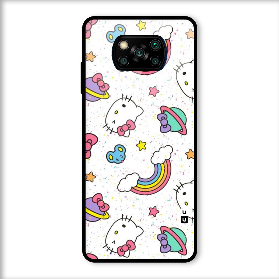 Rainbow Kit Tee Glass Back Case for Poco X3