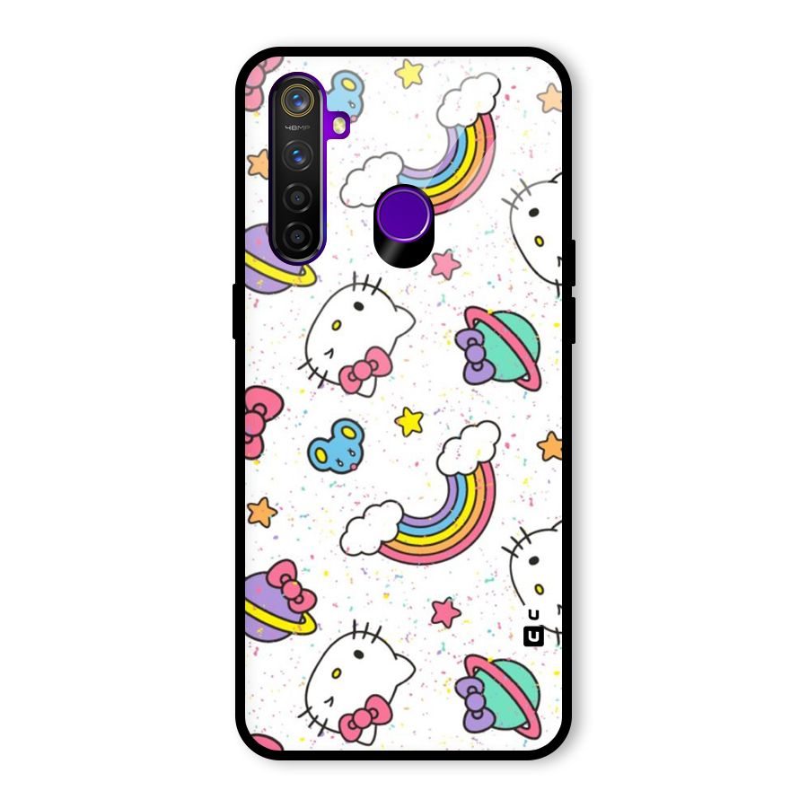 Rainbow Kit Tee Glass Back Case for Realme 5 Pro