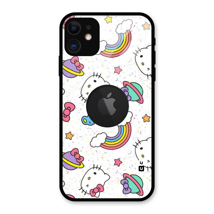 Rainbow Kit Tee Glass Back Case for iPhone 11 Logo Cut