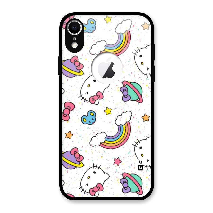 Rainbow Kit Tee Glass Back Case for iPhone XR Logo Cut