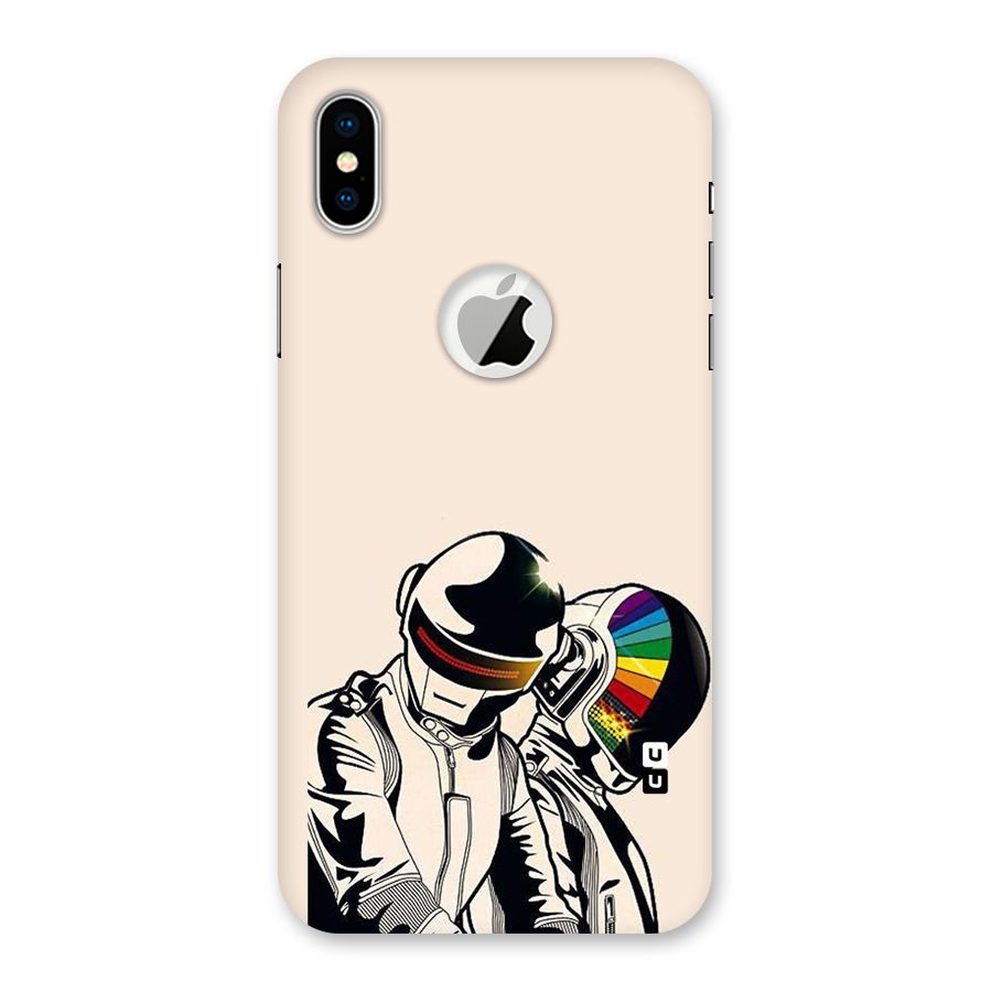 Rainbow Radio Back Case for iPhone X Logo Cut