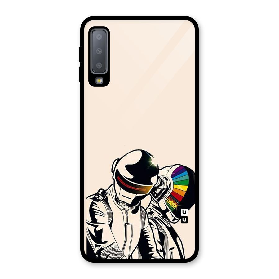 Rainbow Radio Glass Back Case for Galaxy A7 (2018)