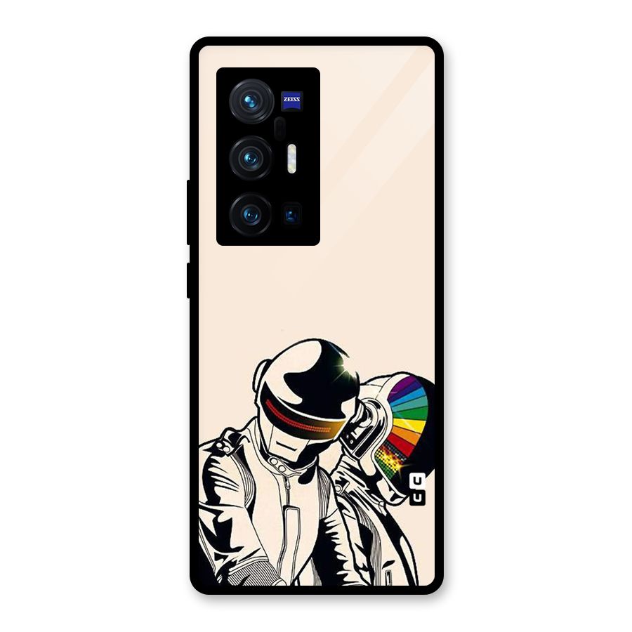 Rainbow Radio Glass Back Case for Vivo X70 Pro Plus