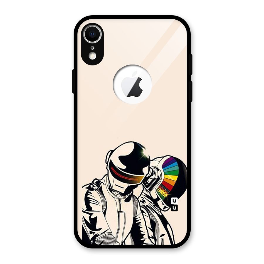 Rainbow Radio Glass Back Case for iPhone XR Logo Cut