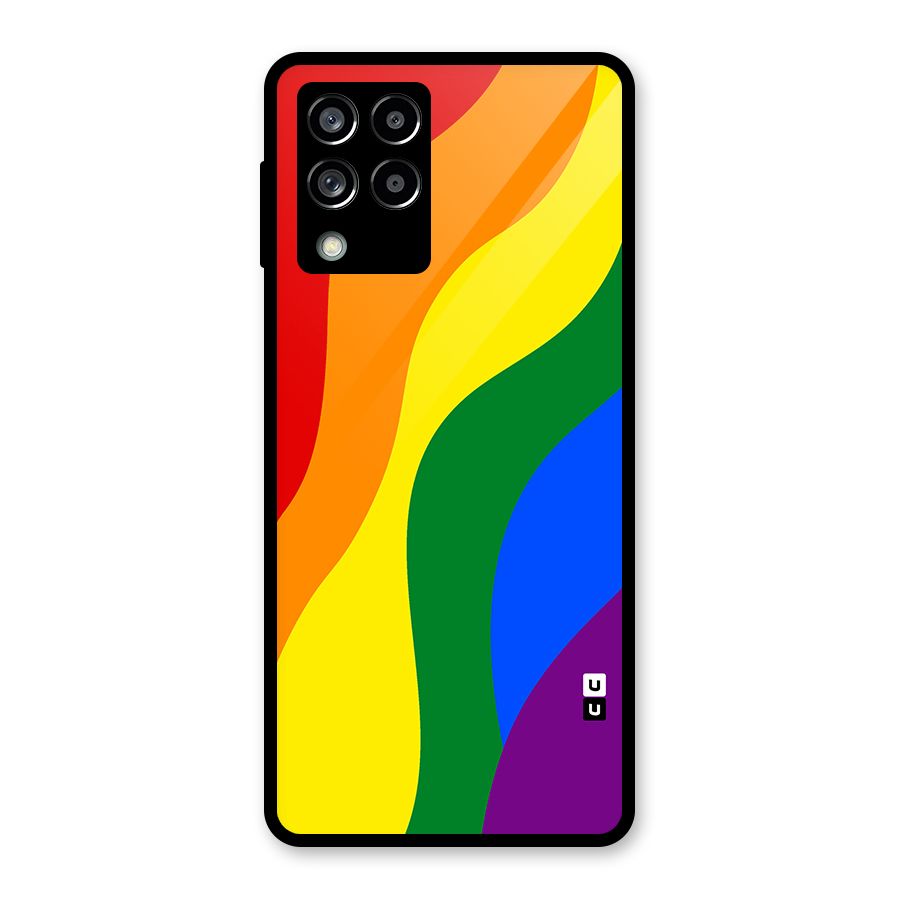 Rainbow Slant Curves Glass Back Case for Galaxy M53 5G