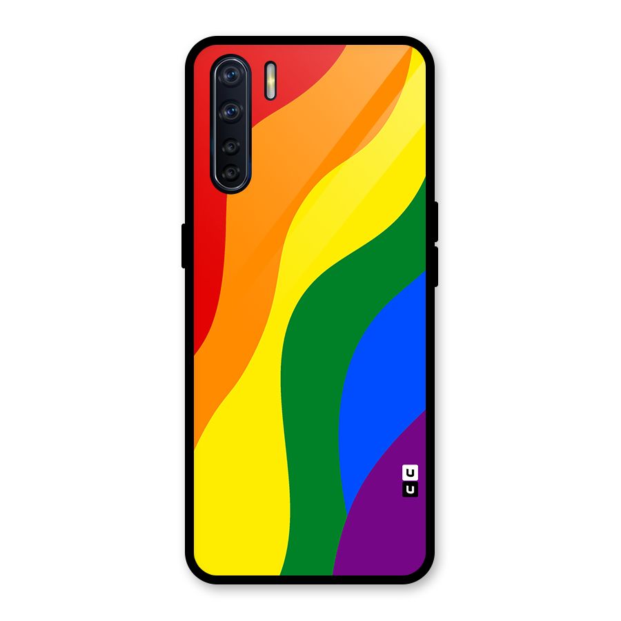 Rainbow Slant Curves Glass Back Case for Oppo F15