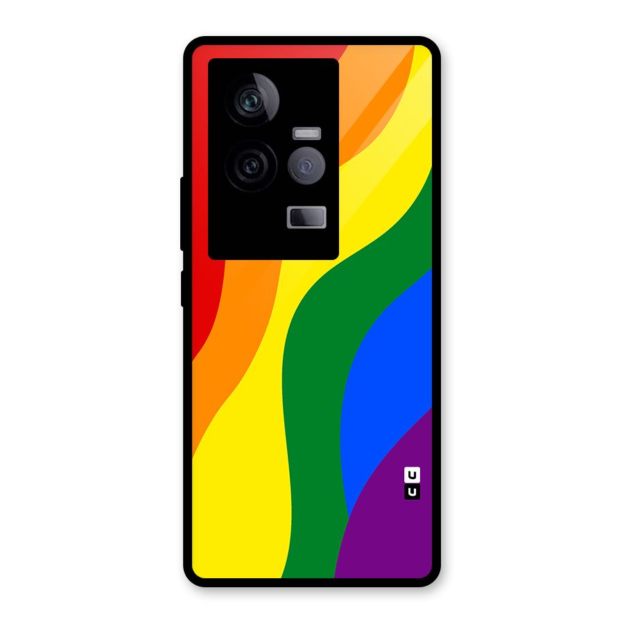 Rainbow Slant Curves Glass Back Case for Vivo iQOO 11 5G